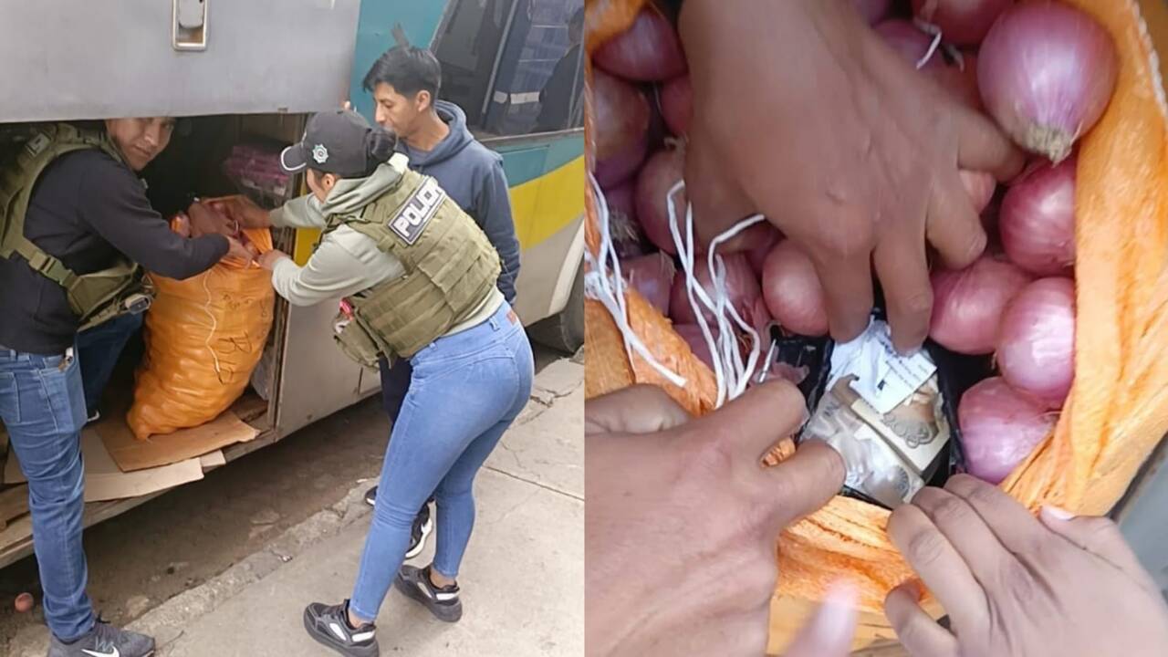 Detienen a un hombre que escondía Bs 2 millones en cargas de cebollas