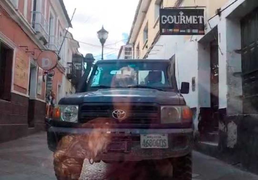 Potosí: vehículo invade el pasaje peatonal del Boulevard