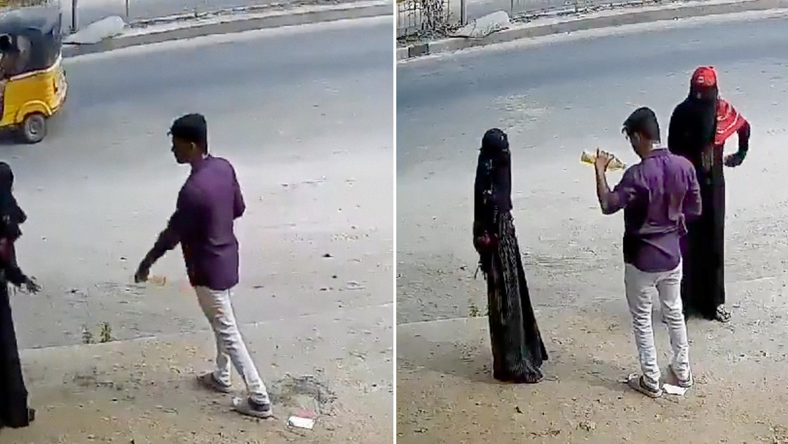 India: Hombre intenta prender fuego a una mujer y sale golpeado por transeúntes