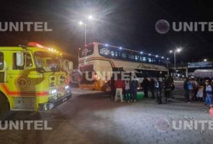 Se registró un incendio en un bus que iba de Santa Cruz a Sucre